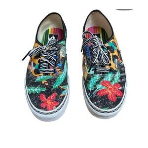 Vans Crayola Authentic Unisex Sneaker Size 7M / 8.5 W Multicolor Floral Hawaiian